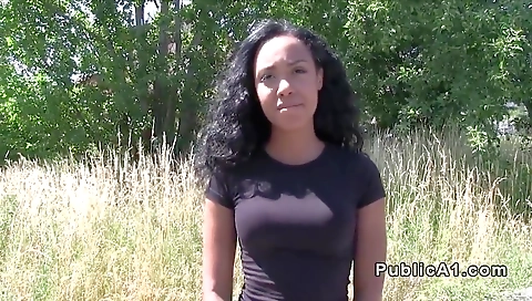 Ebony amateur shows her big ass and a tattooed pussy