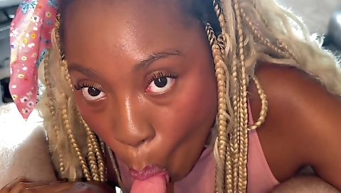 My ebony friend is getting pounded in POV in a threesome