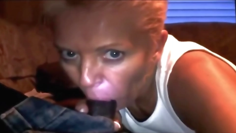 Amateur blonde has her big ass deep throated by a black dick