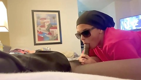 Milf with big tits gets her mouth pounded by a big dick