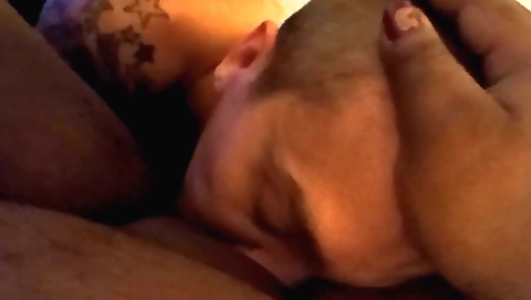 Ebony milf with big boobs sucking and fucking her big cock