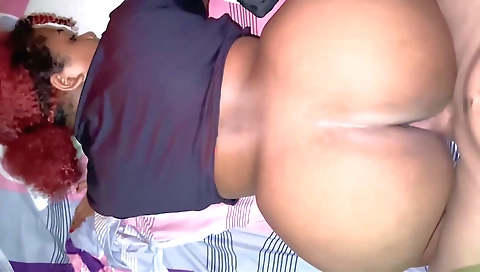 Busty redhead gets banged by a big dick in her ass