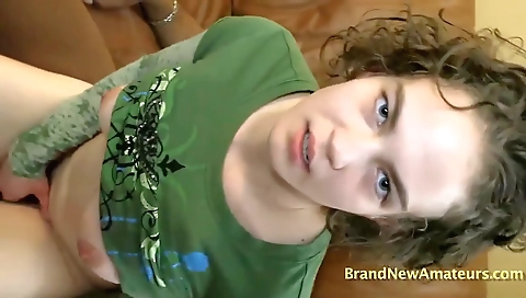 Hot teen 18+ in sexy lingerie and a sexy boyfriend in white t-shirt