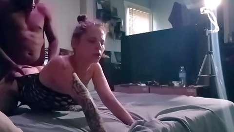 Webcam video of black and blonde amateur fuck with me