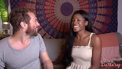 Ebony porn star gets fucked by her white boyfriend