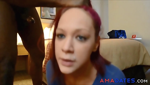 Milf with a big black cock fucks a black guy in front of the cam