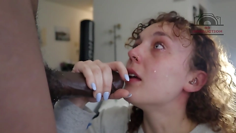 Busty brunette milf fucks her pussy and face in hardcore