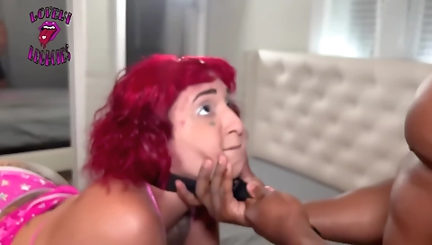 Big ass redhead with a tattoo on her ass showing us