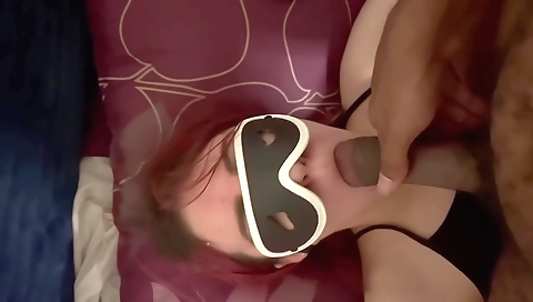 Brunette stepsis with a small titties suck and ride