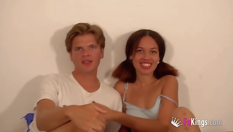 Black man is giving hot ebony girl blowjob and cumshot