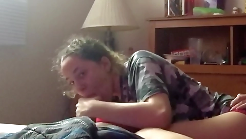 Blonde teen with a sexy face gets her hairy penis drilled hard