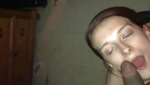 Gorgeous blonde fucks her black lover with her mouth