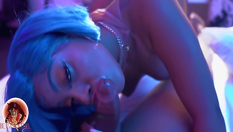 Ebony girl fucked by her boyfriend in a deepthroat vid